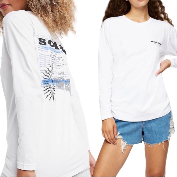 TOPSHOP Sun Solar Long Sleeve Skater T-Shirt - NWT - Size M / 8-10 - Picture 1 of 5